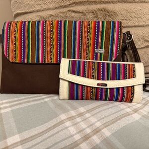 Colorful Striped Peru woven crossbody/clutch & wallet